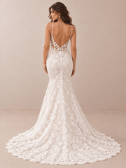 Lace Appliqué Mermaid Wedding Dress with Illusion Corset Bodice