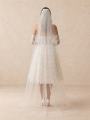 Floral Lace Appliqué Sweetheart Short Off-Shoulder Wedding Dress