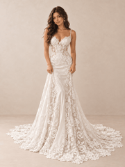 Lace Appliqué Mermaid Wedding Dress with Illusion Corset Bodice